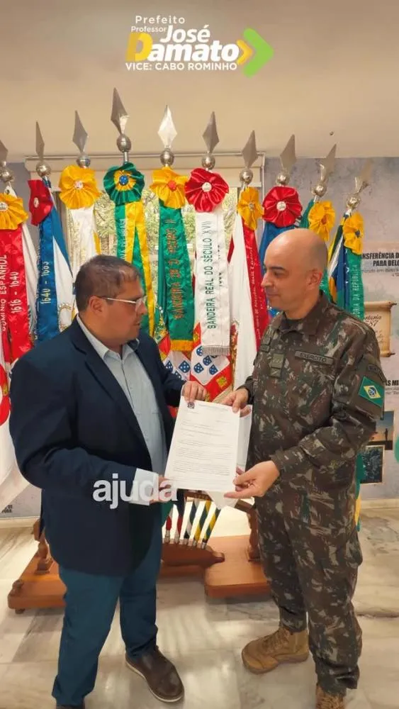 O Prefeito Professor José Damato e Coronel Toledo. Reprodução Redes Sociais