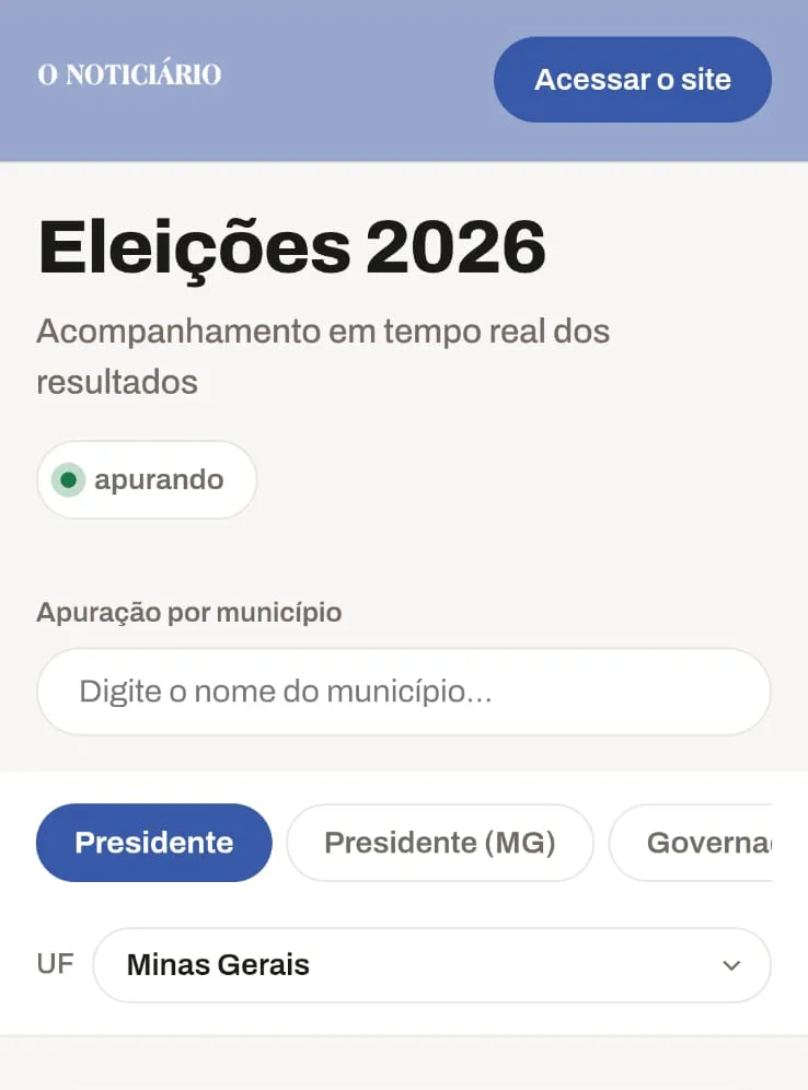 O Noticiário terá apuração em tempo real das Eleições 2026 com resultados de Ubá e região