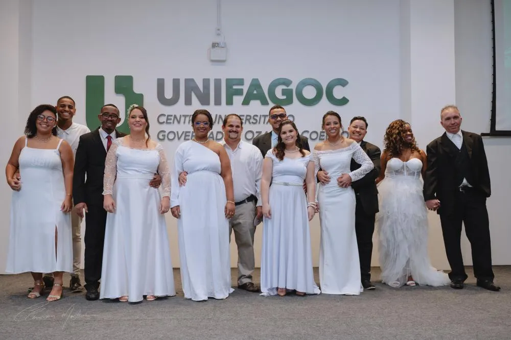 Casamento Comunitário do UNIFAGOC oficializa união de seis casais em Ubá